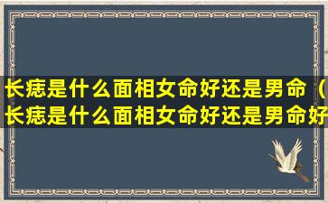 长痣是什么面相女命好还是男命（长痣是什么面相女命好还是男命好一点）