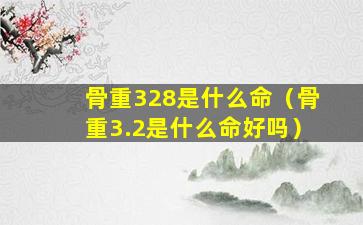 骨重328是什么命（骨重3.2是什么命好吗）